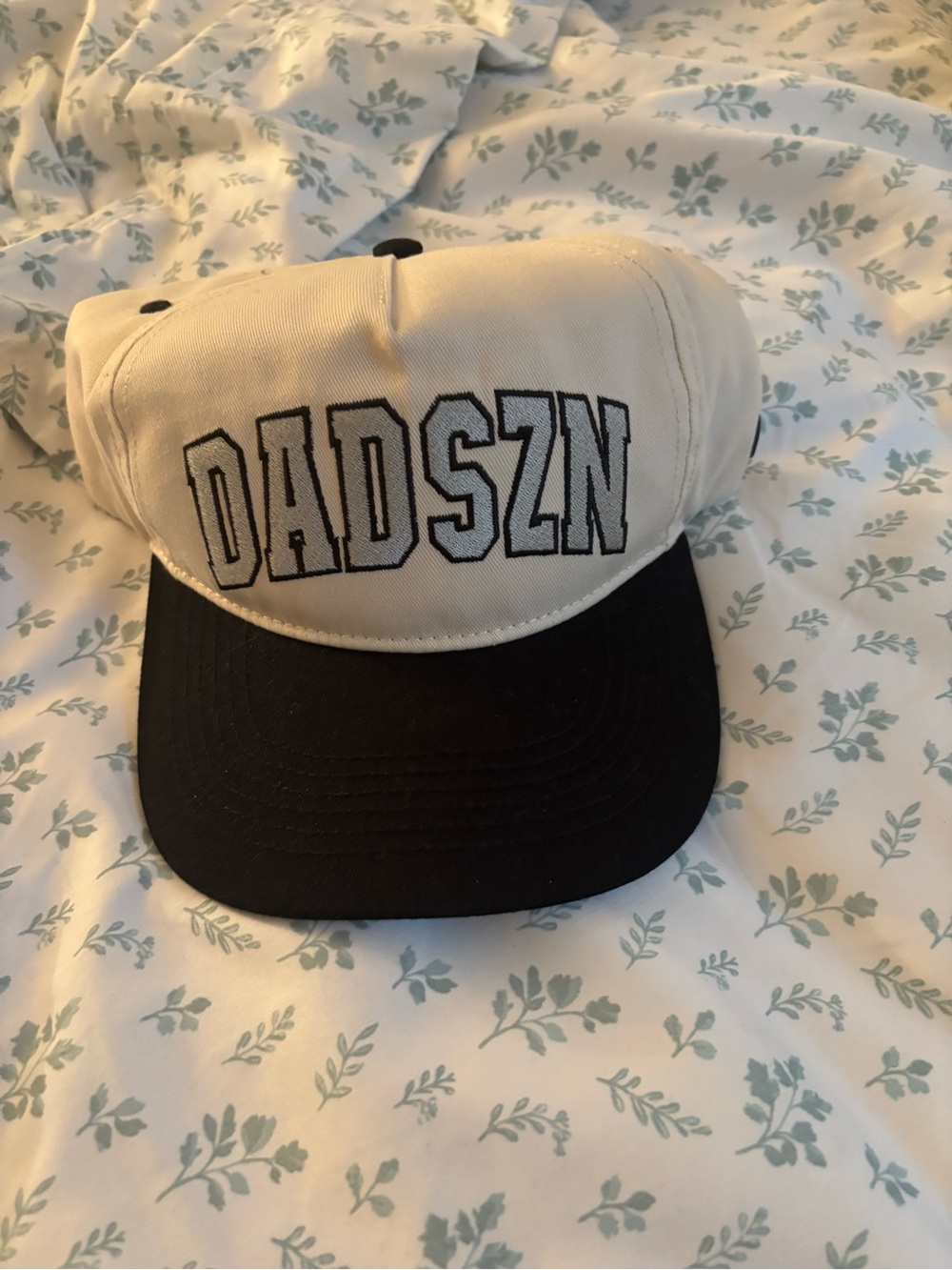 DAD SZN Two-Tone Black and Cream Baseball Hat